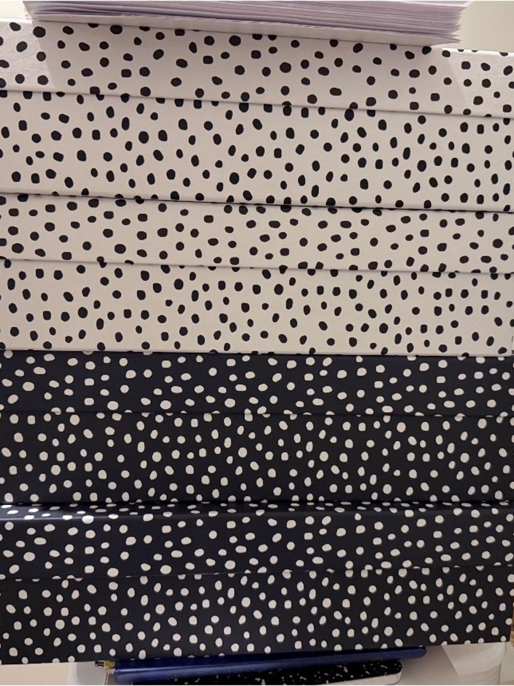 Polka Dot Storage Box Set in Black and White Ikea set of 8